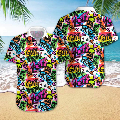 Gay Hawaiian Shirts, Gay Pride Hawaiian Shirt, Lgbt Heart Hawaiian Shirt, Gift For Gaymer HO4547