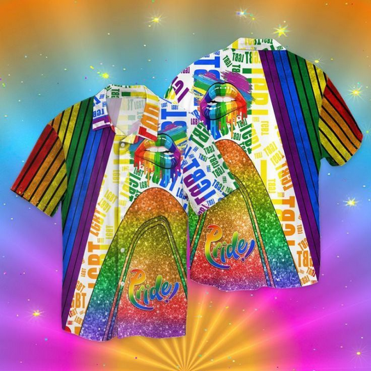 Lgbt Pride Lips Hawaiian Shirt, Rainbow Lips Hawaiian Shirt, Pride Lips Hawaiian Shirt HO4554