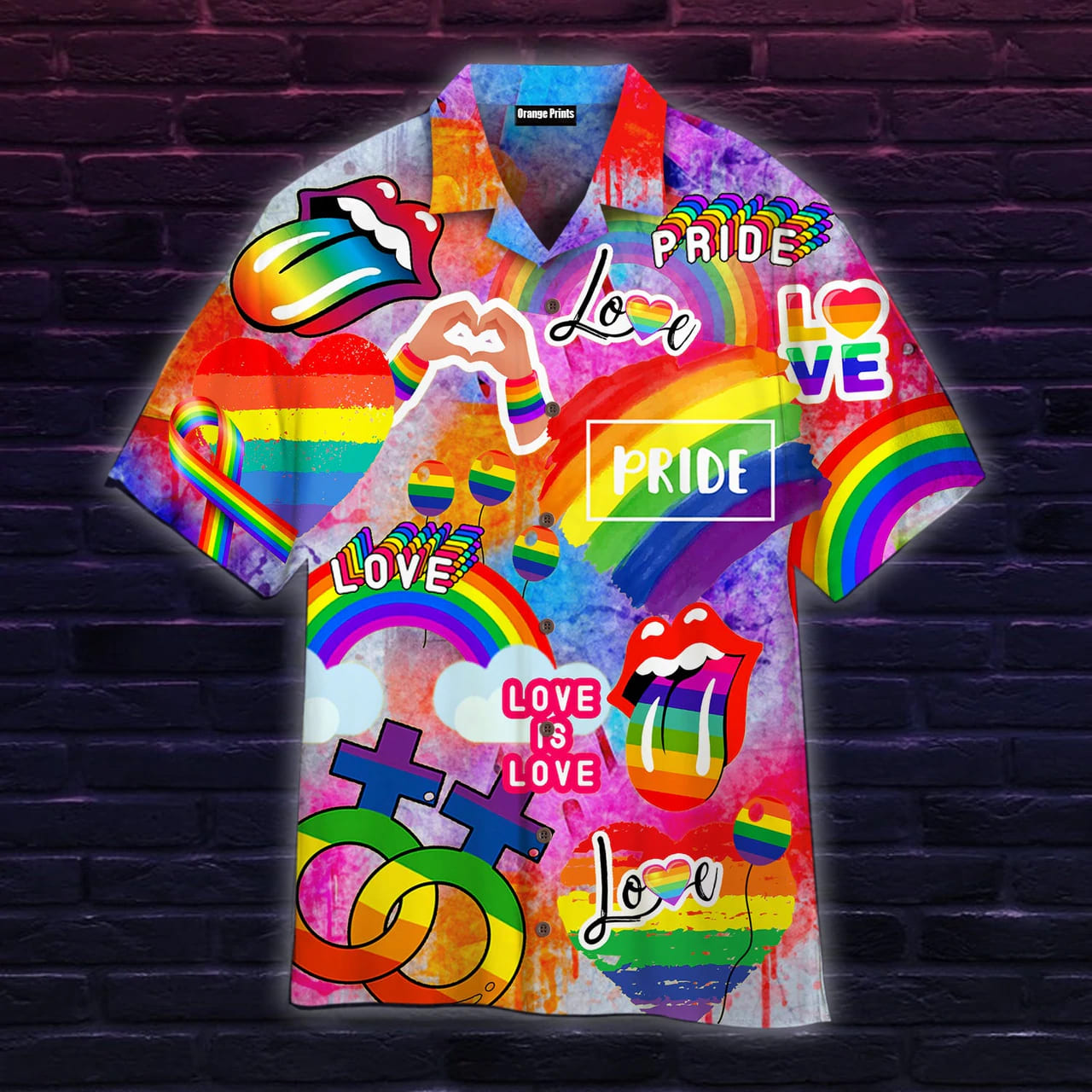 LGBT Pride Flag Hawaiian Shirt, LGBT gift, LGBT Month, Gay Lesbian Bisexual Trans Flag HO1318