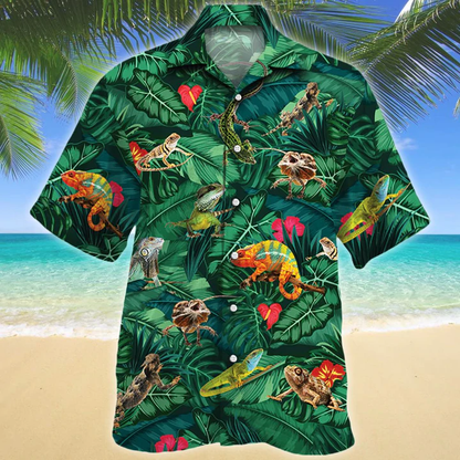 Lizard Lovers Gift Hawaiian Shirt, Animal Hawaiian Shirt Men, women, Short Sleeve Hawaiian Aloha Shirt HO2585