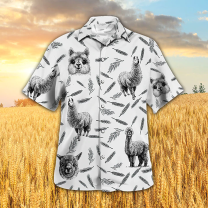Llama Pattern Hawaiian Shirt, Llama Summer Hawaiian Shirt HO2342