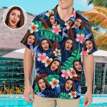 Custom Hawaiian Shirt with Face for Men Personalized Photo Hawaiian Shirts HO4284