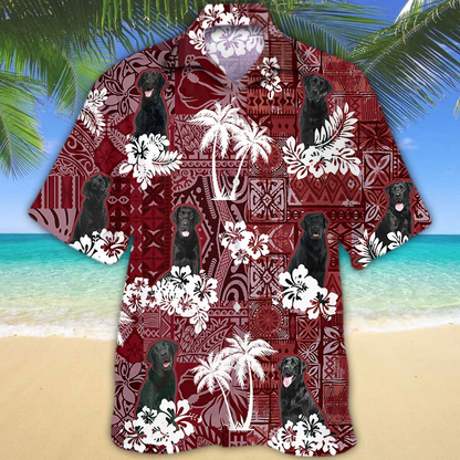 Labrador Red Hawaiian Shirt, Gift for Dog Lover Shirts, Labrador Beach Shirt, Men's Hawaiian shirt HO1244