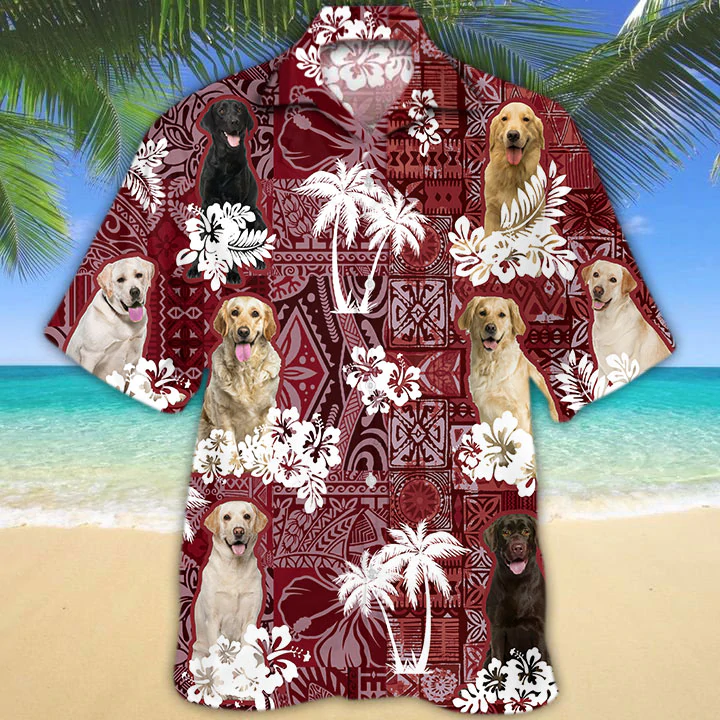 Labrador Retriever Red Hawaiian Shirt, Gift for Dog Lover Shirts, Animal Summer Shirts HO1245