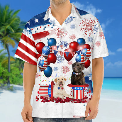 Labrador Retriever Independence Day Hawaiian Shirt, Dog Hawaii Beach Shirt Short Sleeve For 4Th Of July HO3918