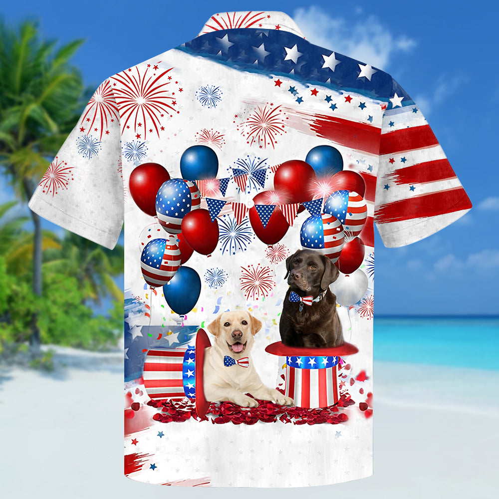 Labrador Retriever Independence Day Hawaiian Shirt, Dog Hawaii Beach Shirt Short Sleeve For 4Th Of July HO3918
