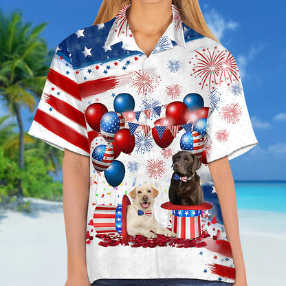 Labrador Retriever Independence Day Hawaiian Shirt, Dog Hawaii Beach Shirt Short Sleeve For 4Th Of July HO3918