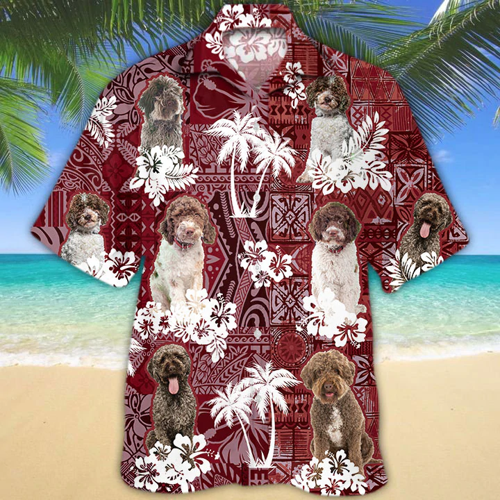 Lagotto Romagnolo Hawaiian Shirt, Gift for Dog Lover Shirts, Lagotto Romagnolo Beach Shirt, Men's Hawaiian shirt HO1240