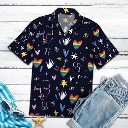 Love Amazing Lgbt Hawaiian Shirt, Short Sleeve Hawaiian Aloha Shirt for men and women HO1824