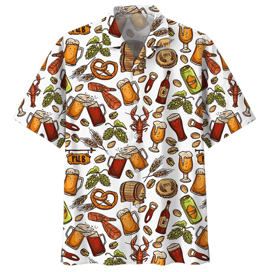 Love Beer Watercolor Design Hawaiian Shirt HO2026