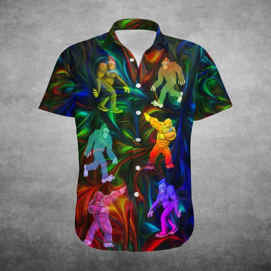 Love Bigfoot Neon Aloha Hawaiian Shirts For Men and Women HO2358