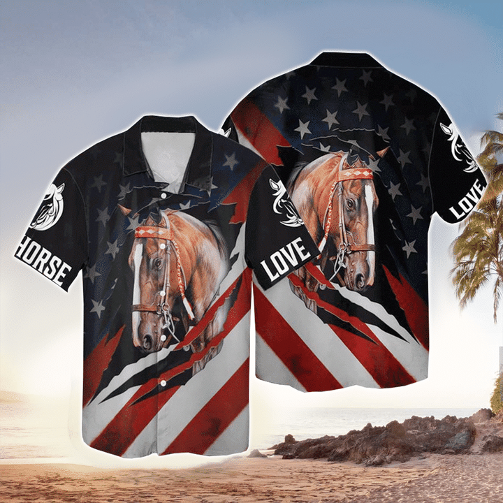 Three Running Horses Fireworks Hawaiian Shirt HO2197