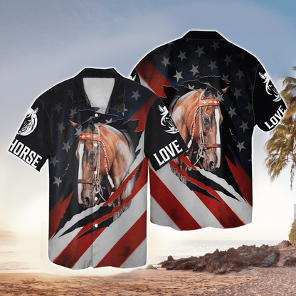 Three Running Horses Fireworks Hawaiian Shirt HO2197