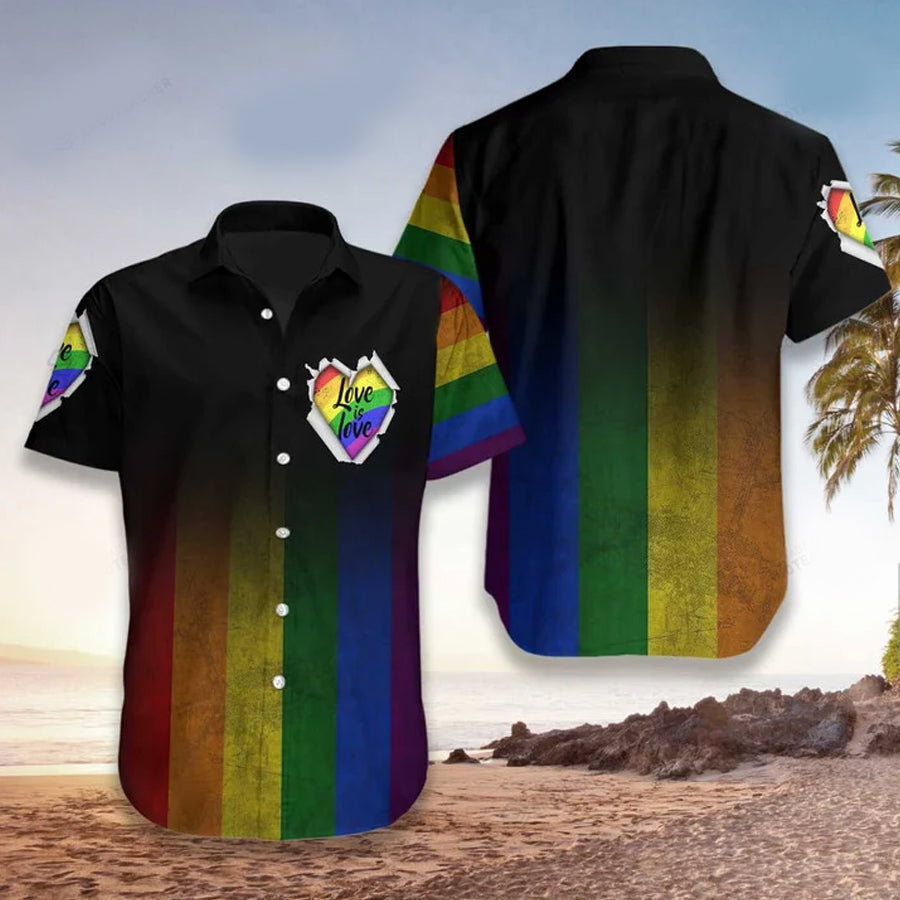 LGBT shirt, LGBT Pride Flag Hawaiian Shirt, LGBT Pride Shirt, Love is Love Shirt HO1449