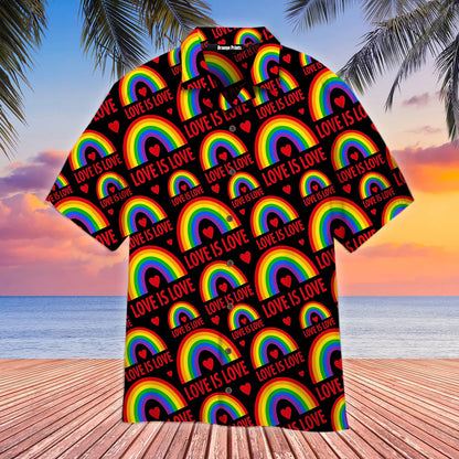 LGBT Pride Flag Hawaiian Shirt, LGBT gift, LGBT Month, Gay Lesbian Bisexual Trans Flag HO1318