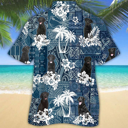 Black Labrador Hawaiian Shirt With Pocket, Black Dog Hawaii Shirts, Hawaii Dog Shirts HO4877