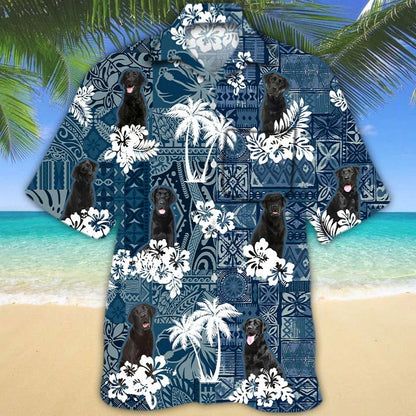 Black Labrador Hawaiian Shirt With Pocket, Black Dog Hawaii Shirts, Hawaii Dog Shirts HO4877