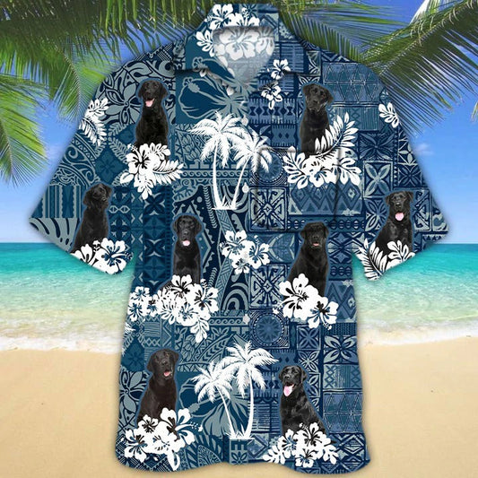 Black Labrador Hawaiian Shirt With Pocket, Black Dog Hawaii Shirts, Hawaii Dog Shirts HO4877