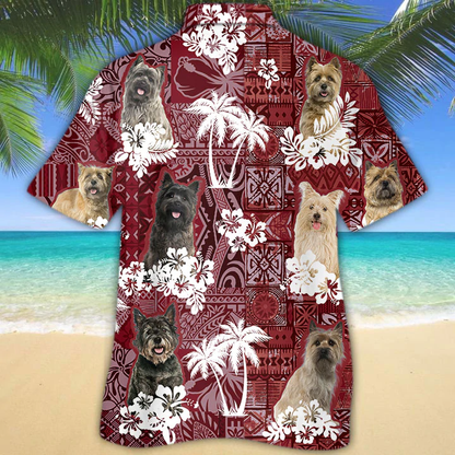Cairn Terrier Red Hawaiian Shirt, Gift for Dog Lover Shirts, Animal Summer Shirts, Hawaiian Shirt Men HO1291