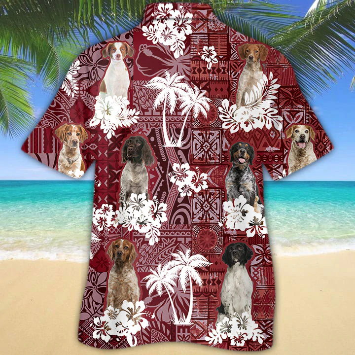 Brittany red Hawaiian Shirt, Gift for Dog Lover Shirts, Animal Summer Shirts, Hawaiian Shirt Men HO1271