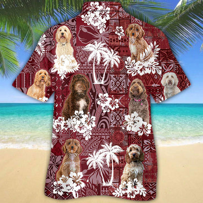 Cockapoo red Hawaiian Shirt, Gift for Dog Lover Shirts, Animal Summer Shirts, Hawaiian Shirt Men HO1270