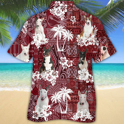 Bull Terrier Hawaiian Shirt, Cute Dog Hawaiian Shirt Short Sleeve HO5169