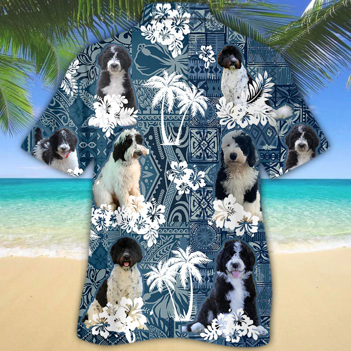 Black And White Goldendoodle Hawaiian Shirt HO1496