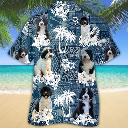 Black And White Goldendoodle Hawaiian Shirt HO1496