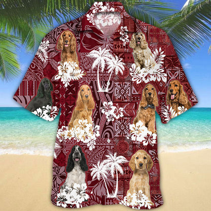 Cocker Spaniel Hawaiian Shirt, Red Hawaiian Shirt For Dog Lovers HO5180