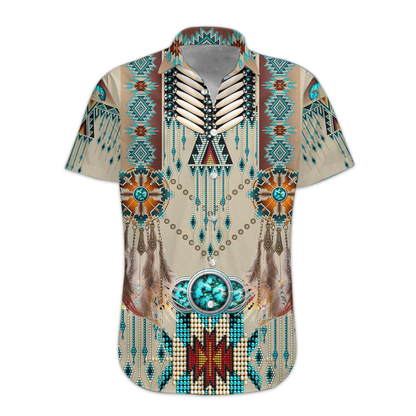 3D Native American Hawaii Shirt, Hawaiian Shirts for Men Print Button Down Shirt HO1081