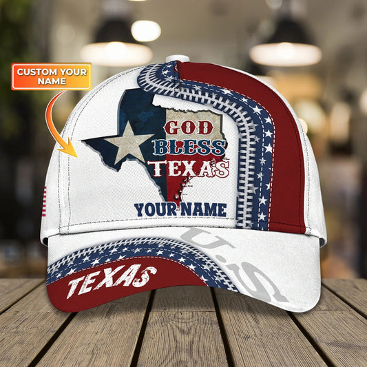 Personalized 3D All Over Print Texas Cap, Baseball Cap God Bless Texas, Pray For Texas Cap Hat CO0383