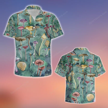 Mushroom - Water Color Hawaiian Shirt, Summer gift, Hawaiian Shirts for Men, Aloha Beach Shirt HO1027