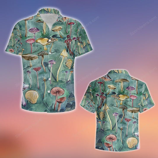 Mushroom - Water Color Hawaiian Shirt, Summer gift, Hawaiian Shirts for Men, Aloha Beach Shirt HO1027