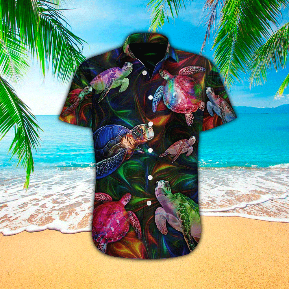 American Turtle Flag 3D Print Polyester Hawaiian Shirt HO1171