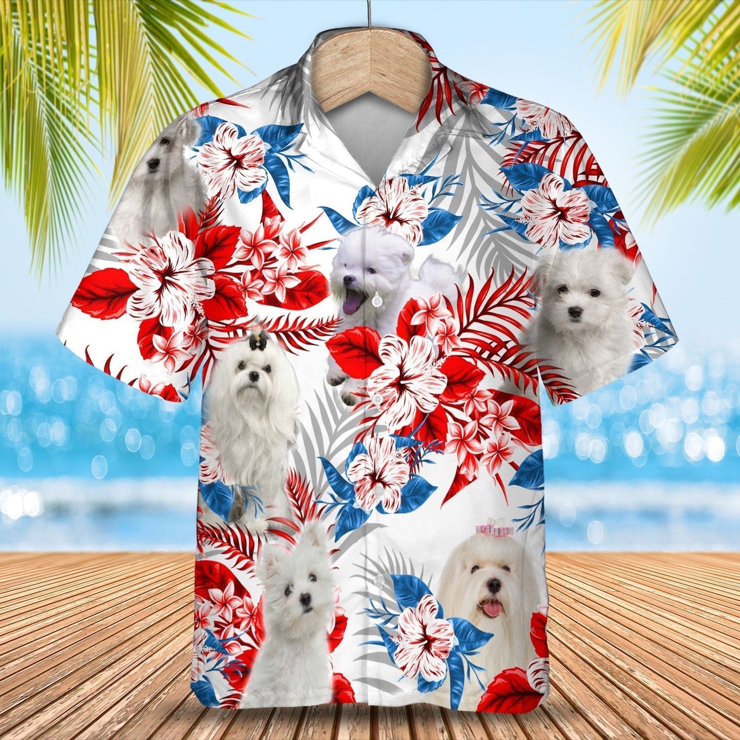 Maltese Hawaiian Shirt - Gift for Summer, Summer aloha shirt, Hawaiian shirt for Men and women HO0661