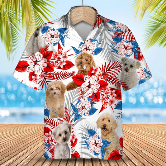 Maltipoo American flag Hawaiian Shirt, Summer aloha shirt, Men Hawaiian shirt, Gift for summer HO0804