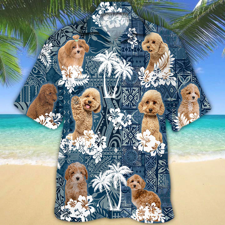 Maltipoo Hawaiian Shirt, Flower dog Short Sleeve Hawaiian Aloha Shirt, hawaiian shirt for men, women HO2689