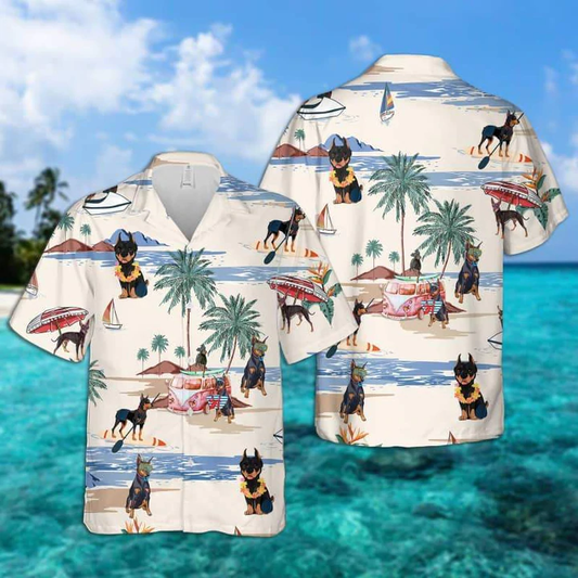 Manchester Terrier Summer Beach Hawaiian Shirt, Hawaiian Shirts for Men women Short Sleeve Aloha Beach Shirt HO0903