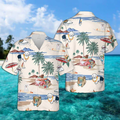 Matipoo Summer Beach Hawaiian Shirt, Hawaiian Shirts for Men women Short Sleeve Aloha Beach Shirt HO0902