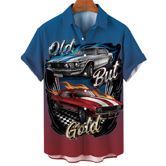 Men's Casual Holiday Car Short Sleeve Shirt, Hawaiian shirt vintage, Hawaii shirts mens HO0208