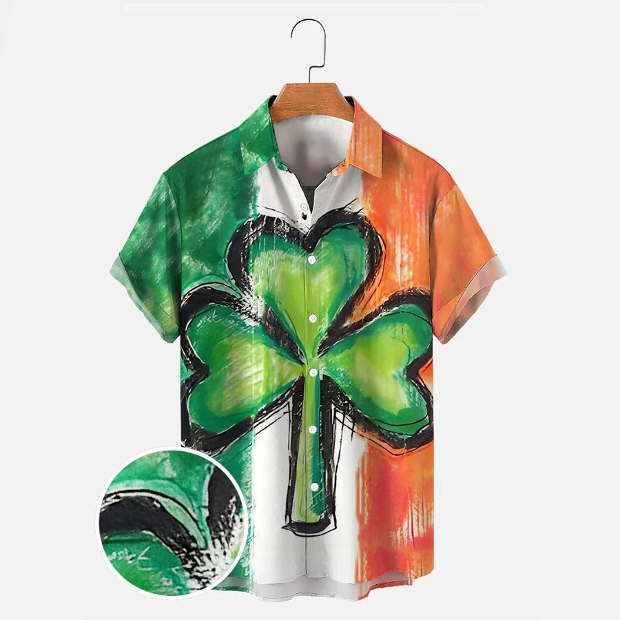 St. Patrick's Hawaiian Shirt Men's Car Short Sleeve Shirt, Hawaiian shirt for Men and women PO0113