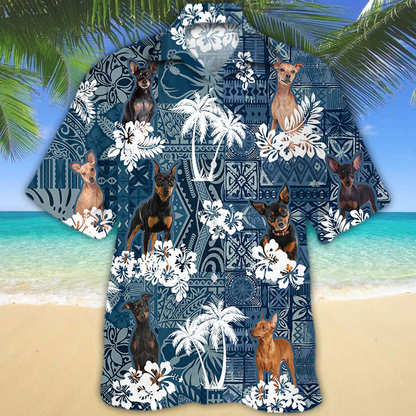 Miniature Pinscher Hawaiian Shirt, Flower Dog Short Sleeve Hawaiian Aloha Shirt for Men, Women, Gift for summer HO2677