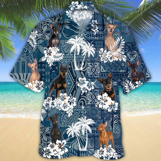Miniature Pinscher Hawaiian Shirt, Flower Dog Short Sleeve Hawaiian Aloha Shirt for Men, Women, Gift for summer HO2677