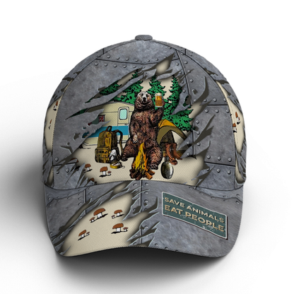 Save Animals Eat People Camping Baseball Cap Lasfour CO0738