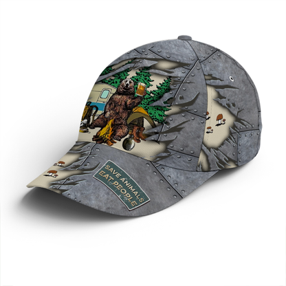 Save Animals Eat People Camping Baseball Cap Lasfour CO0738