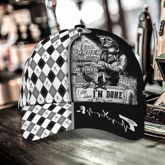 Custom Name Barber Baseball Cap Hat For Men, Woman Barber Caps, Birthday Gift For Barber Friend CO0414