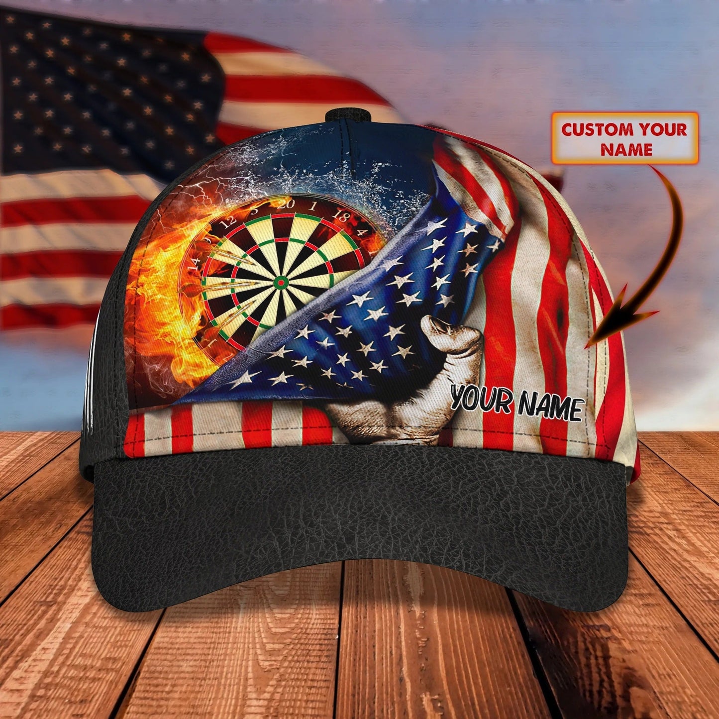 Custom With Name 3D Full Print Baseball Darts Cap, Classic Cap For Darter, Dart Lover Present Birthday Gift Darter CO0392