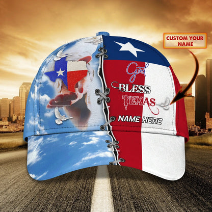 Personalized God Bless Texas 3D Full Print Baseball Cap, Texas American Pride Cap Hat, Texas Cap Hat CO0417