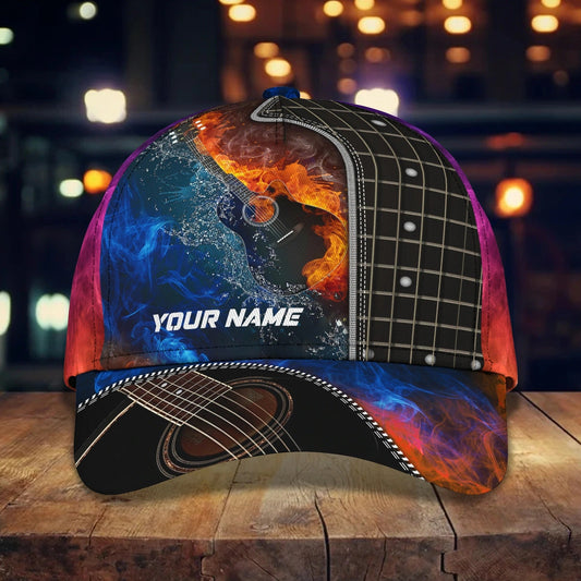 Personalized Baseball Guitar Full Print Cap Hat For Guitar Lover, Classic Guitar 3D Caps To My Son, Daughter CO0440