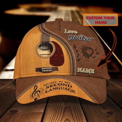 Custom Name Funny Gift For Guitar Man, Guitarist Baseball 3D Cap, Where World Fall Music Speak, Musican Cap CO0435